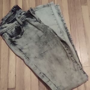Black and Gray Acid Wash Jeans